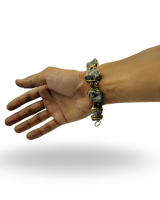Money Magnet | Raw Pyrite Bracelet | Handmade Golden Wealth Attraction Stone Jewellery