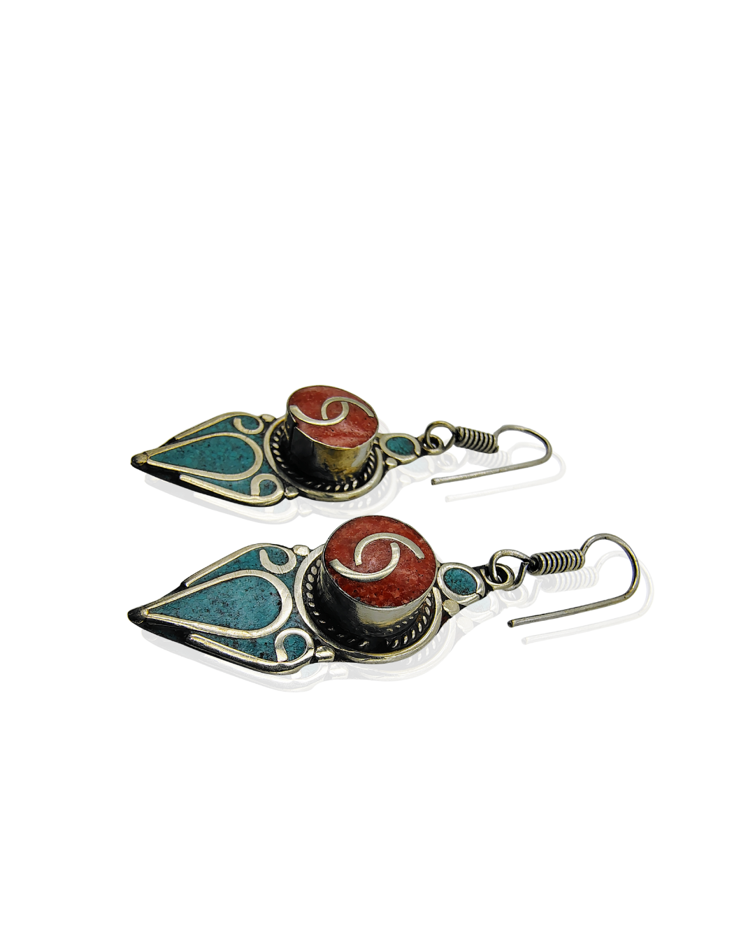 Coral Earrings | Red and Green Color