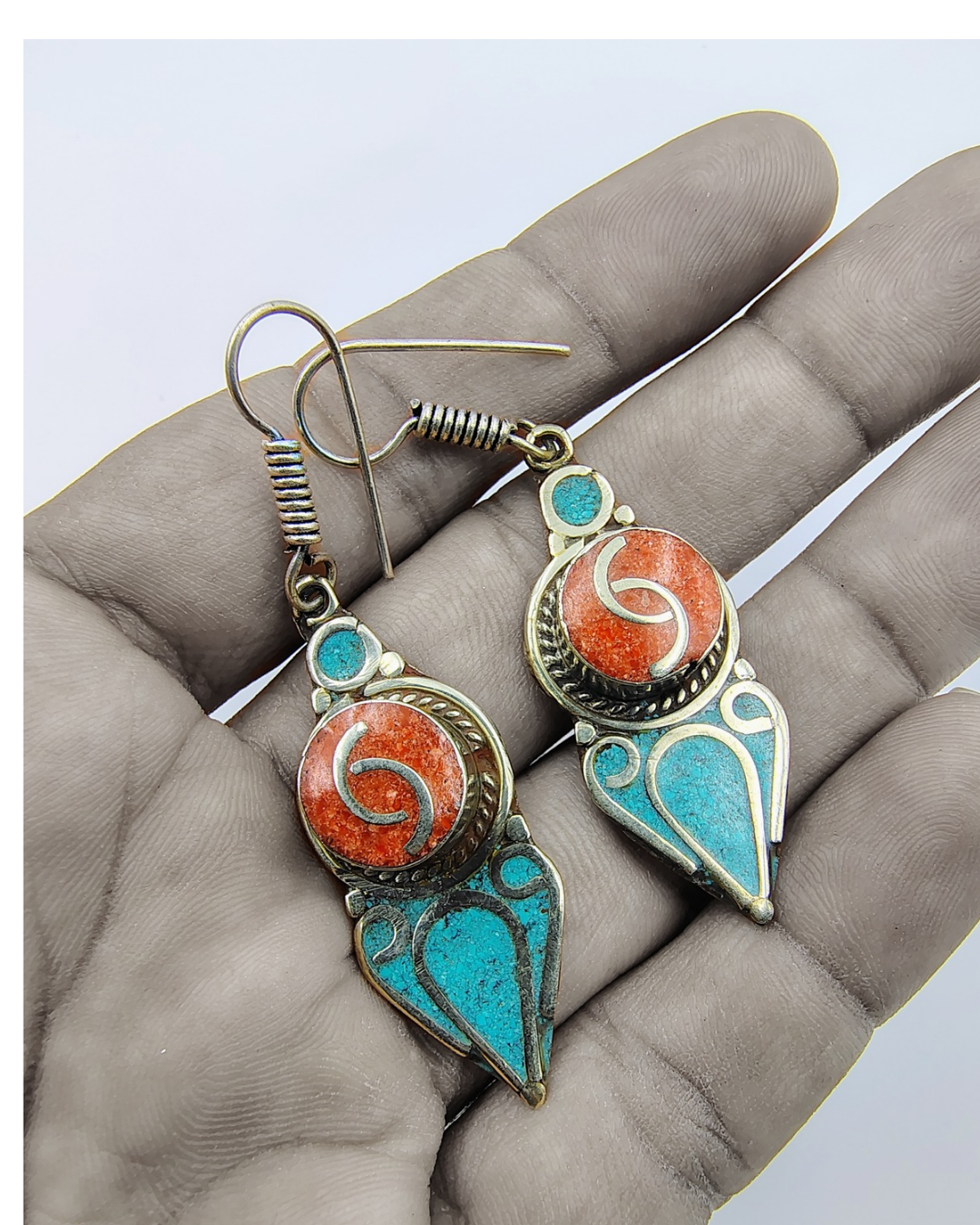 Coral Earrings | Red and Green Color