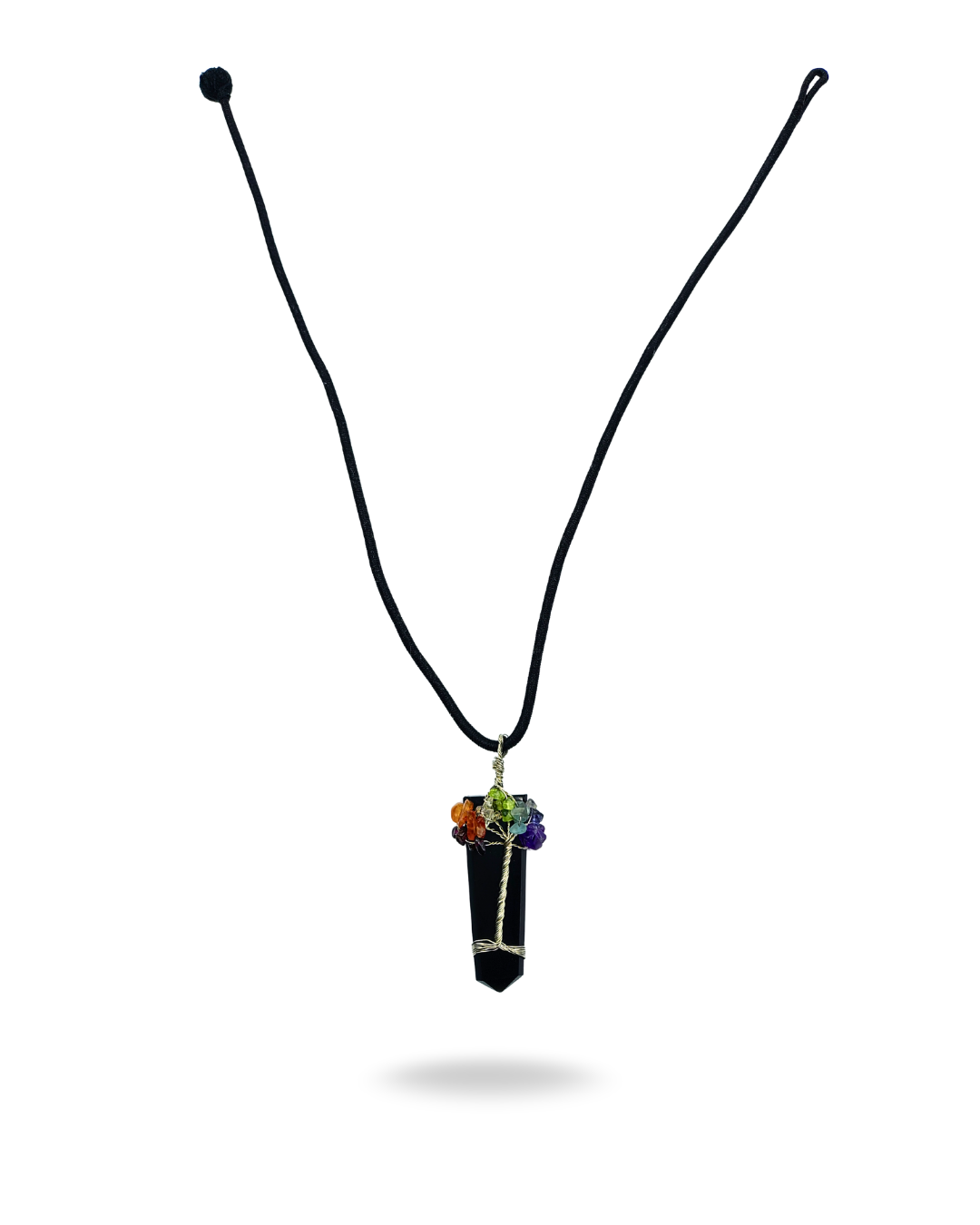 Black Onyx Chakra Tree Handmade Pendant