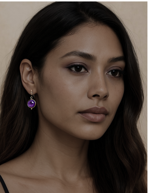 Amethyst Purple earrings | Calming & Stress relief | Emotional Healing | Physical Wellbeing