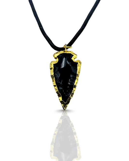 Black Obsidian Stone Pendant | Real Handmade and Natural