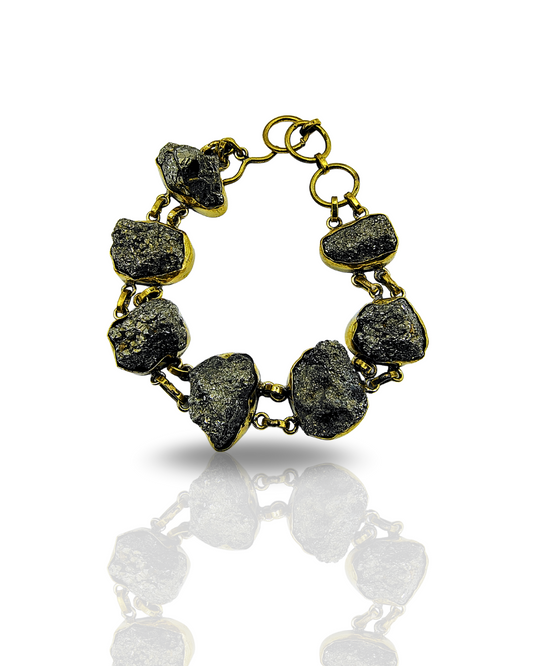 Money Magnet | Raw Pyrite Bracelet | Handmade Golden Wealth Attraction Stone Jewellery