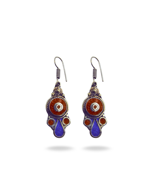 Coral Earrings | Blue and Red Color