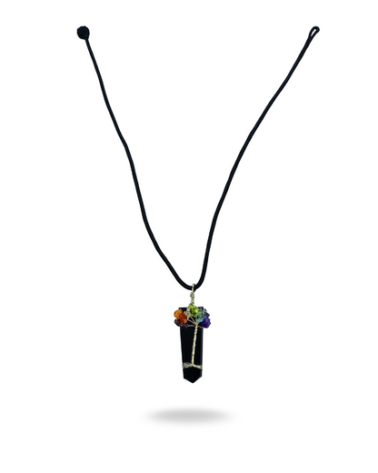 Black Onyx Chakra Tree Handmade Pendant